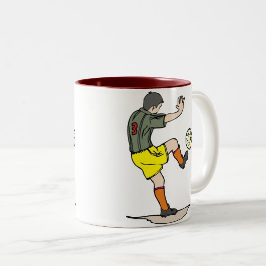 Fußballspieler Zweifarbige Tasse (VorderseiteRechts)