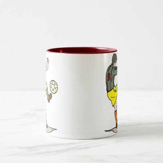 Fußballspieler Zweifarbige Tasse (Mittel)