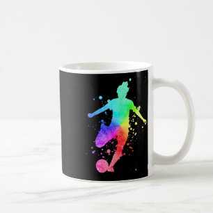 Fußballspielerin Athletin Regenbogenfarbe Kaffeetasse