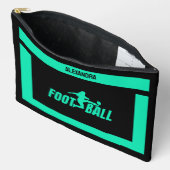 Fußballspielerin, Geburtstagsgeschenk, Fußballmann Zubehörtasche (Offen)