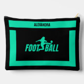 Fußballspielerin, Geburtstagsgeschenk, Fußballmann Zubehörtasche (Rückseite)