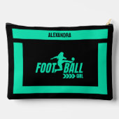 Fußballspielerin, Geburtstagsgeschenk, Fußballmann Zubehörtasche (Rückseite)