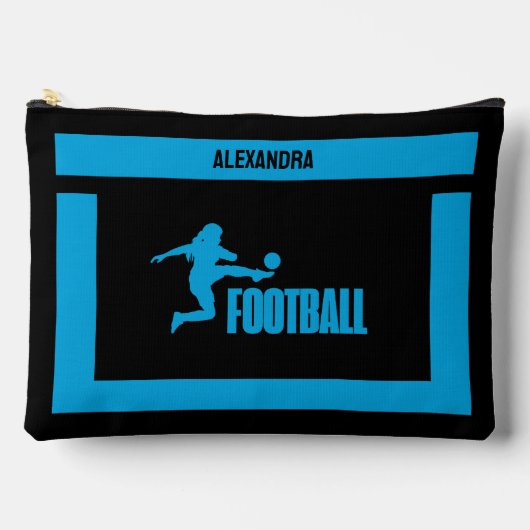 Fußballspielerin, Geburtstagsgeschenk, Fußballmann Zubehörtasche (Vorderseite)