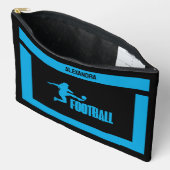 Fußballspielerin, Geburtstagsgeschenk, Fußballmann Zubehörtasche (Offen)