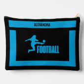 Fußballspielerin, Geburtstagsgeschenk, Fußballmann Zubehörtasche (Rückseite)
