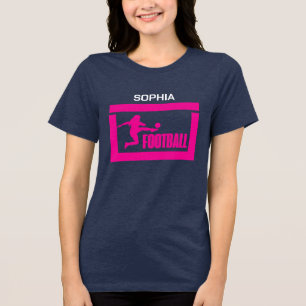 Fußballspielerin Girl, Geburtstagsmarenteam Tri-Blend Shirt