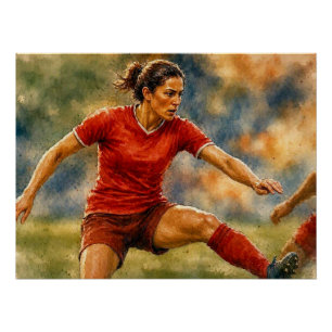Fußballspielerin in Aktion,  Poster