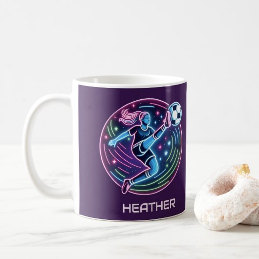Fußballspielerin Kaffeetasse (Mit Donut)