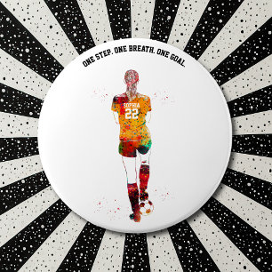 Fußballspielerin Knopf Button