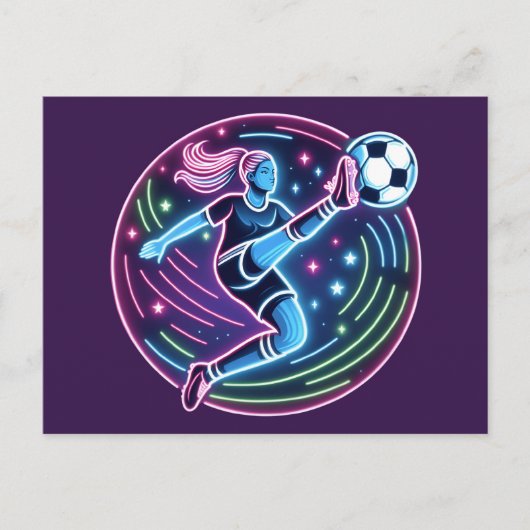 Fußballspielerin Postkarte (Vorderseite)