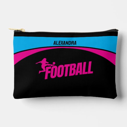 Fußballspielerinnen, Mädchen Geburtstagsgeschenk Zubehörtasche (Vorderseite)