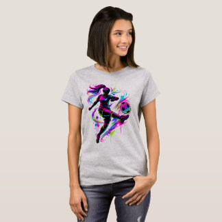 Fußballspielerinnen-Shirt | Neon-Fußballgirl-T-Shi T-Shirt