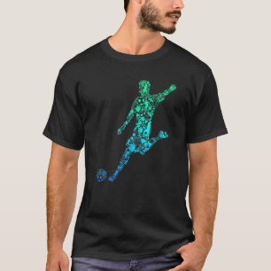 Fußballspielerjungen Kinder Jugendliche Männer T-Shirt