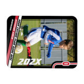 Fußballspielerkarte in Schwarz Rot Magnet (Horizontal)