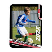 Fußballspielerkarte in Schwarz Rot Magnet (Vertikal)
