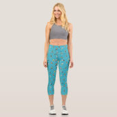 Fußballspielermuster Capri Leggings (Vorderseite)