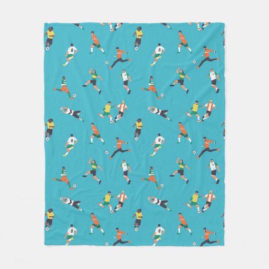 Fußballspielermuster Fleecedecke (Vorderseite)