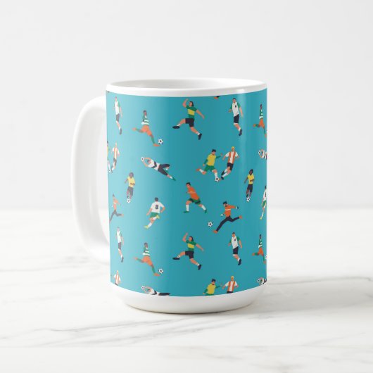 Fußballspielermuster Kaffeetasse (Vorderseite Links)