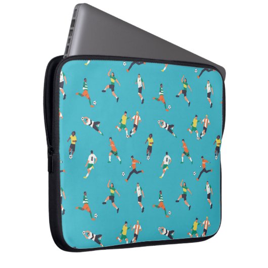 Fußballspielermuster Laptopschutzhülle (Vorne Rechts)