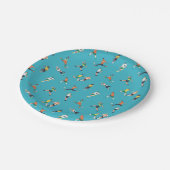 Fußballspielermuster Pappteller (Schrägansicht)