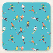 Fußballspielermuster Rechteckiger Pappuntersetzer (Vorderseite)