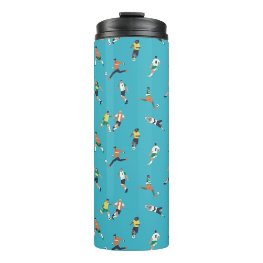 Fußballspielermuster Thermosbecher (Vorderseite)