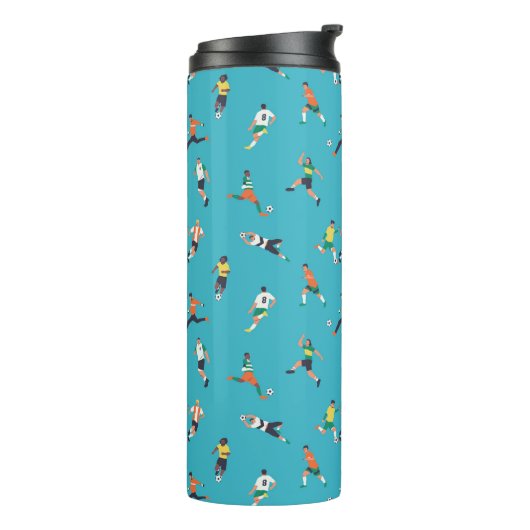 Fußballspielermuster Thermosbecher (Nach links gedreht)