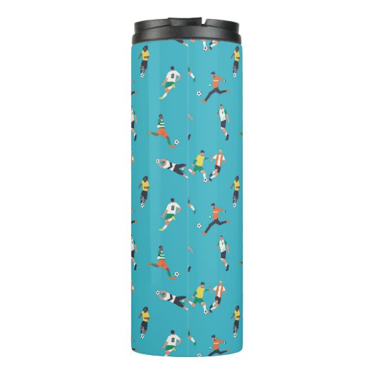 Fußballspielermuster Thermosbecher (Rückseite)
