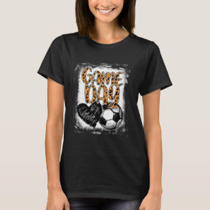 Fußballspieltag Frauen Leopard Cheetah Druck Fußba T-Shirt