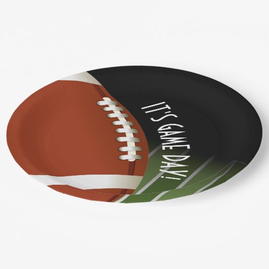 Fußballspieltag Pappteller (Schrägansicht)