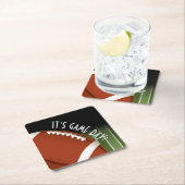 Fußballspieltag Rechteckiger Pappuntersetzer (Vor Ort)