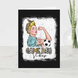Fußballspieltag-Vibes für Frauen gebleichtes Fußba Karte