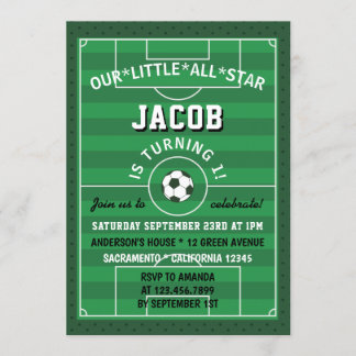 Fußballsport 1. Geburtstag Party Einladung