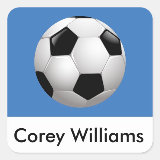 Fußballsport Quadratischer Aufkleber (Vorderseite)