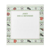 Fußballsport Thema Personalisiert Mitzvah Notizblock (Vorderseite)