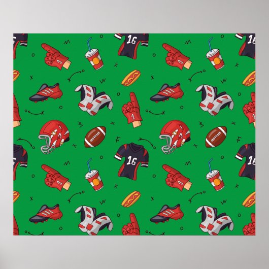 Fußballsportausrüstung, Küche Poster (Vorne)