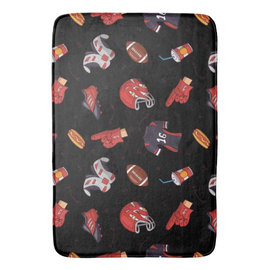 Fußballsportausrüstung mit Muster Badematte (Vorderseite Vertikal)