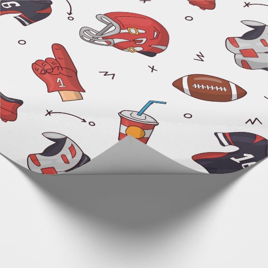 Fußballsportausrüstung mit Muster Geschenkpapier (Ecke)