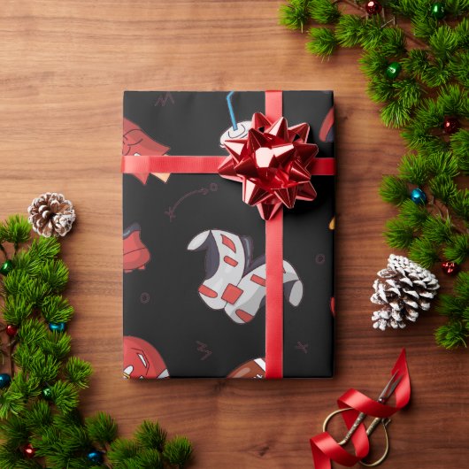 Fußballsportausrüstung mit Muster Geschenkpapier (Feiertagsgeschenk)