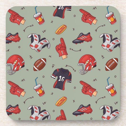 Fußballsportausrüstung mit Muster Getränkeuntersetzer (Vorderseite)