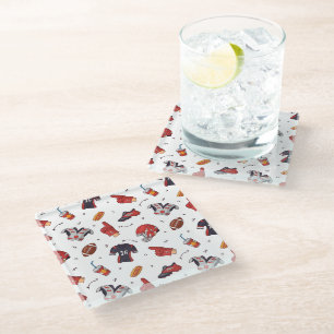 Fußballsportausrüstung mit Muster Glasuntersetzer