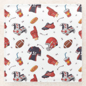 Fußballsportausrüstung mit Muster Glasuntersetzer (Vorderseite)