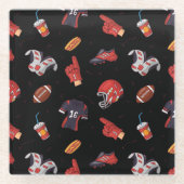 Fußballsportausrüstung mit Muster Glasuntersetzer (Vorderseite)