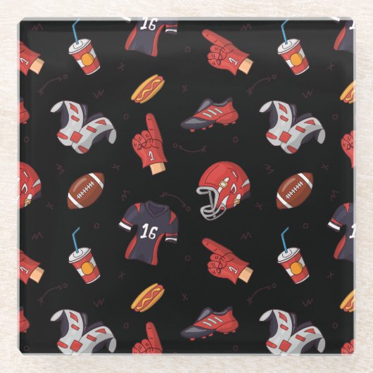 Fußballsportausrüstung mit Muster Glasuntersetzer (Vorderseite)