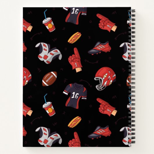 Fußballsportausrüstung mit Muster Notizblock (Rückseite)