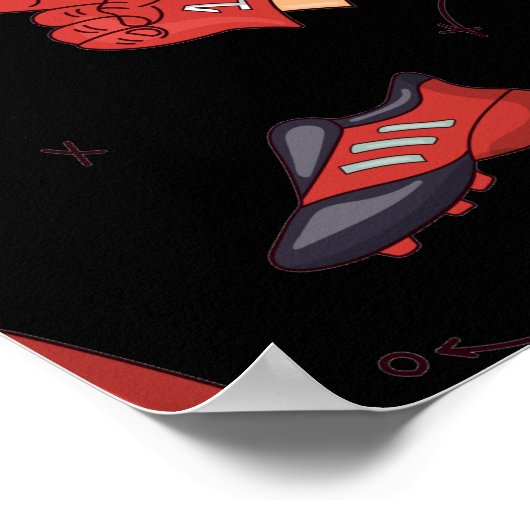 Fußballsportausrüstung mit Muster Poster (Ecke)