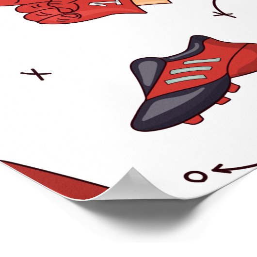 Fußballsportausrüstung mit Muster Poster (Ecke)