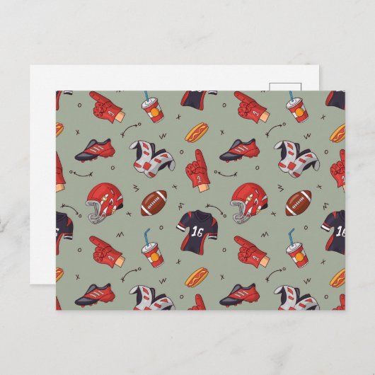 Fußballsportausrüstung mit Muster Postkarte (Vorne/Hinten)