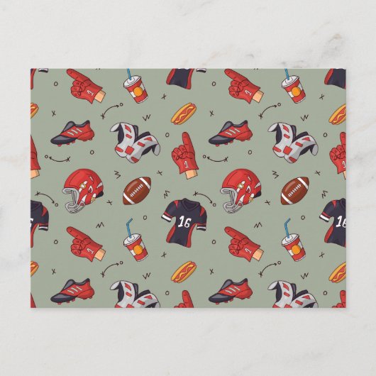 Fußballsportausrüstung mit Muster Postkarte (Vorderseite)