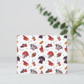 Fußballsportausrüstung mit Muster Postkarte (Stehend Vorderseite)